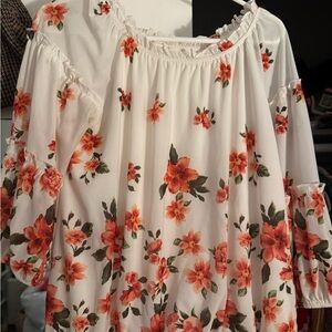 Chic Floral Off-Shoulder Blouse